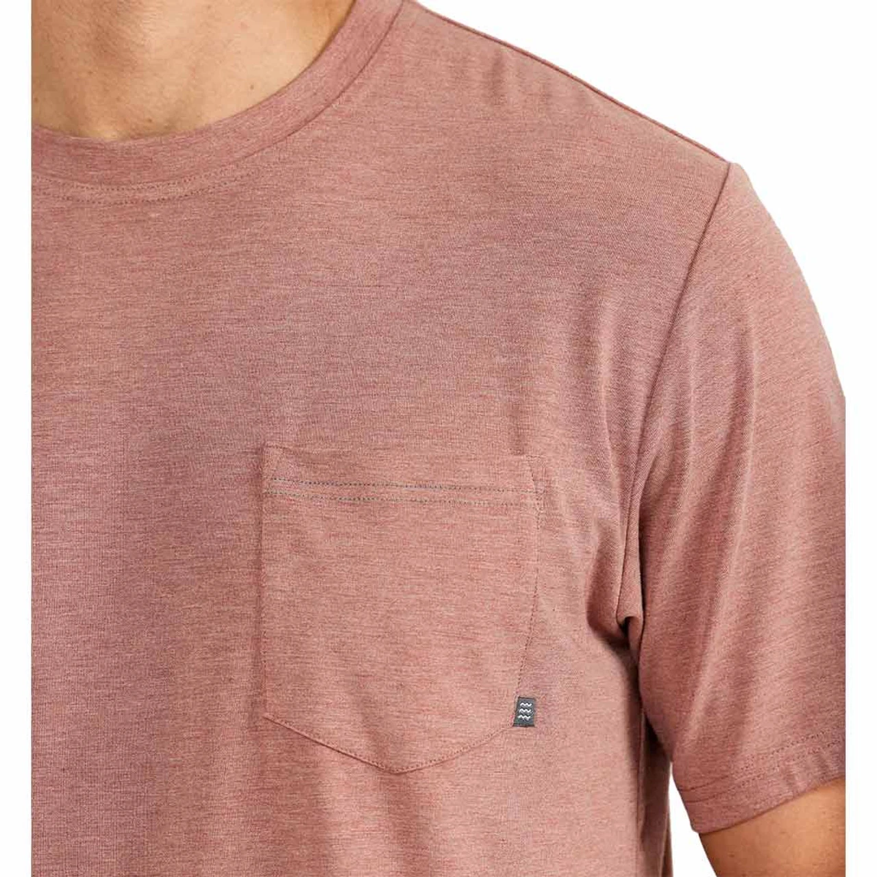 Free Fly Men's Bamboo Flex Pocket Tee - Heather Brick 3 Free Fly Men's Bamboo Flex Pocket Tee - Heather Brick - Image 3