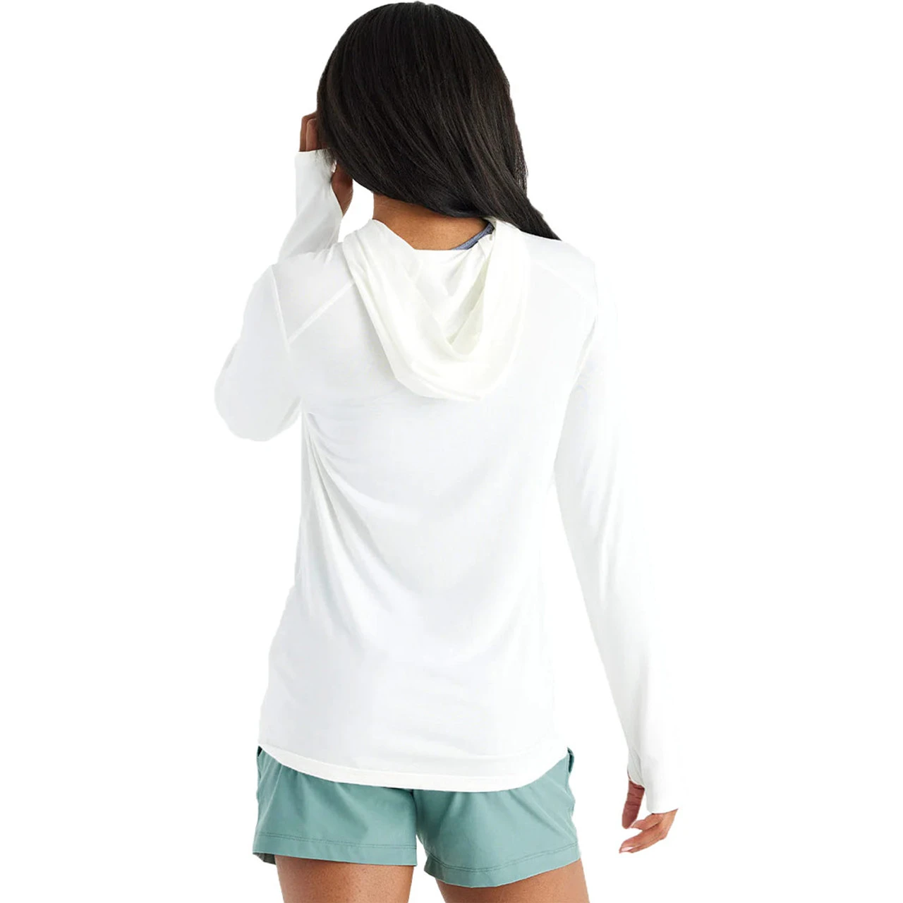 Free Fly Women's Bamboo Shade Hoodie II - Bright White 2 Free Fly Women's Bamboo Shade Hoodie II - Bright White - Image 2