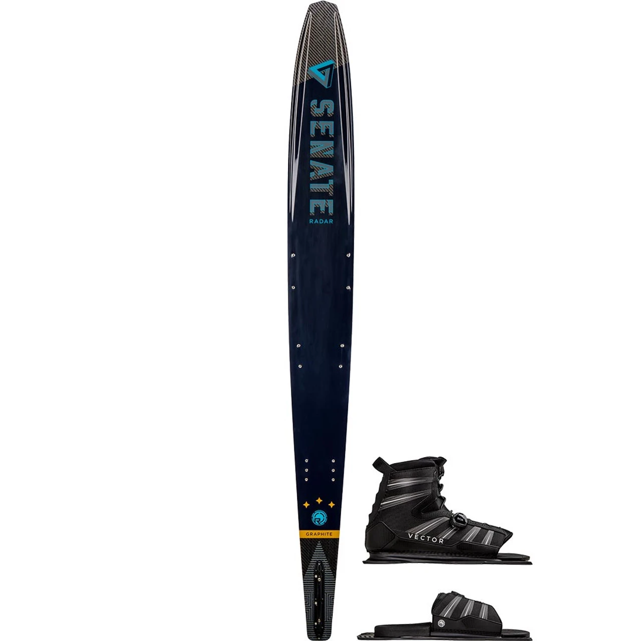 Radar Senate Graphite Water Ski W/ BOA Vector And BOA RTP - 2023 1 Radar Senate Graphite Water Ski W/ BOA Vector And BOA RTP - 2023