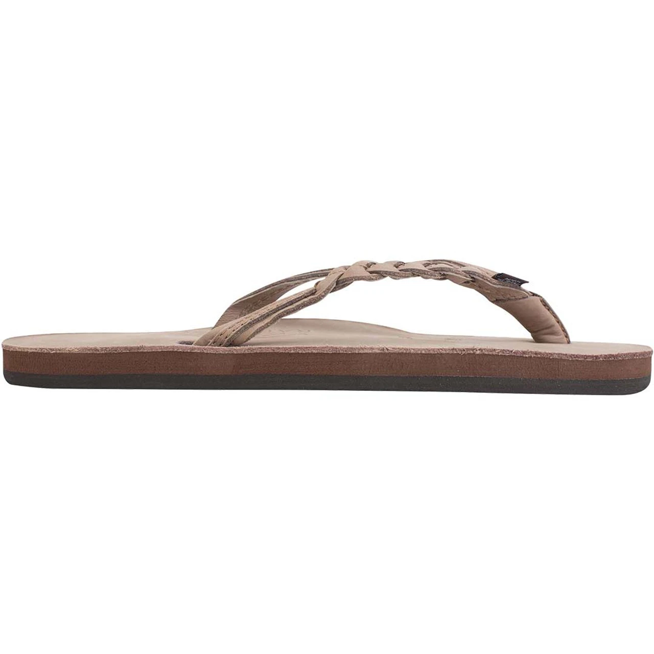 Rainbow Flirty Braidy Ladies Single Layer Premier Leather Sandal With Arch Support - Dark Brown 4 Rainbow Flirty Braidy Ladies Single Layer Premier Leather Sandal With Arch Support - Dark Brown - Image 4