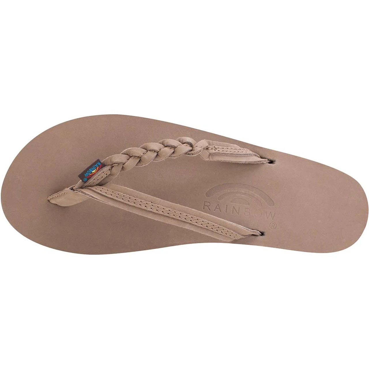 Rainbow Flirty Braidy Ladies Single Layer Premier Leather Sandal With Arch Support - Dark Brown 3 Rainbow Flirty Braidy Ladies Single Layer Premier Leather Sandal With Arch Support - Dark Brown - Image 3