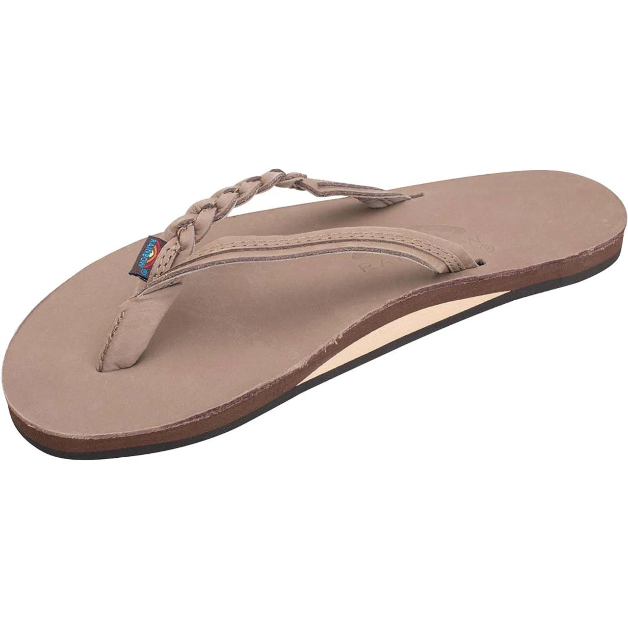 Rainbow Flirty Braidy Ladies Single Layer Premier Leather Sandal With Arch Support - Dark Brown 1 Rainbow Flirty Braidy Ladies Single Layer Premier Leather Sandal With Arch Support - Dark Brown