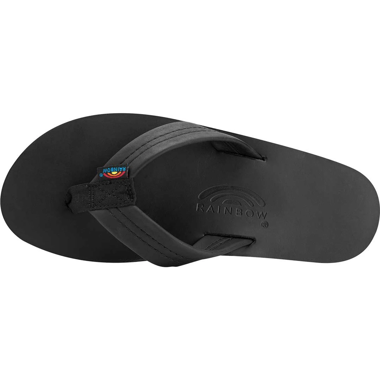 Rainbow Single Layer Classic Leather Sandal With Arch Support - Black 3 Rainbow Single Layer Classic Leather Sandal With Arch Support - Black - Image 3